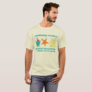 Family Beach Vacation Starfish Sandcastle Bucket T-Shirt