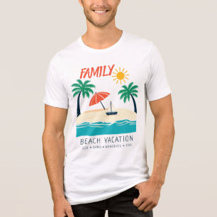 Family Beach Vacation Tropical Travel Tri-Blend Shirt