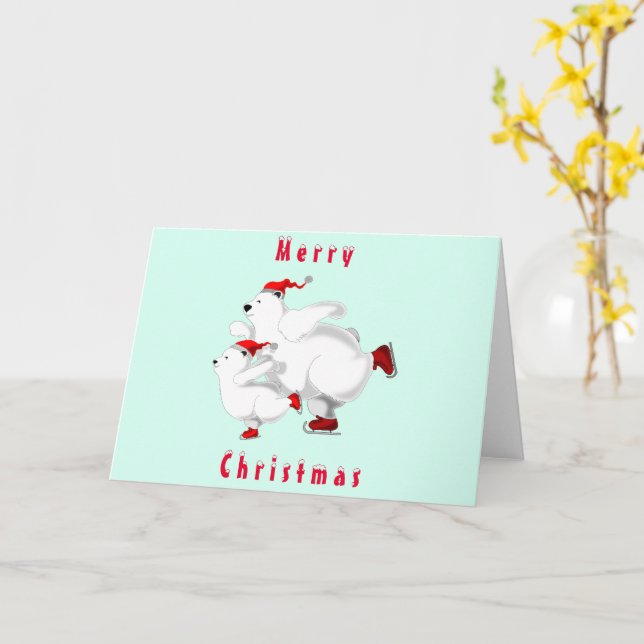 Family Bear Christmas Card (Yellow Flower)