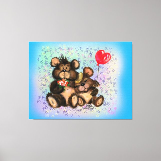 Family Bears Canvas Print - Painting (Front)