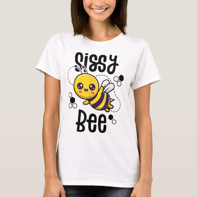 Family Bee Sister Sis Birthday First Bee Day Outfi T-Shirt (Front)