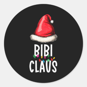 Family Bibi Claus Christmas Santa's Pajama Matchin Classic Round Sticker