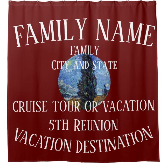 Family Birthday 2024 Party Tshirt Reunion Retired Shower Curtain (Front)