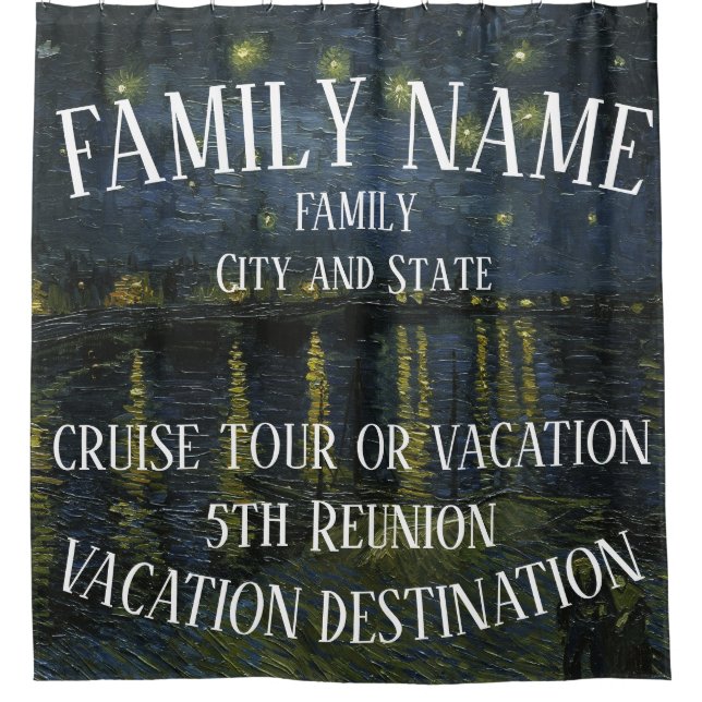 Family Birthday 2024 Party Tshirt Reunion Retired Shower Curtain (Front)