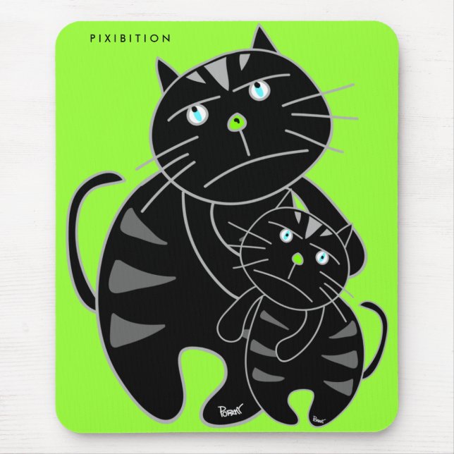 Family Black Cat Mousepad (Front)