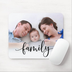 Family Black Script Custom Full Photo Mouse Mat