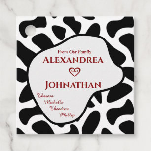 Family Black White Modern Animal Pattern Custom  Favour Tags