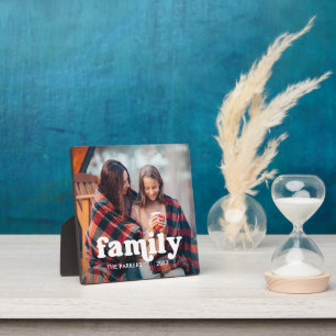 Family Boho Text Overlay with your Photo Plaque