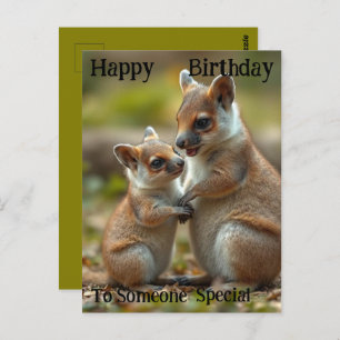 Family Bonds: Mama And Baby Quokka, Birthday  Postcard