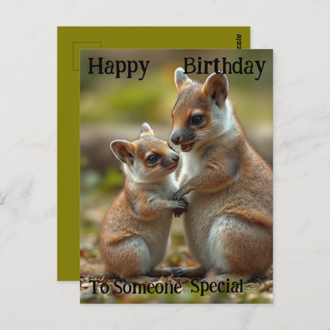 Family Bonds: Mama And Baby Quokka, Birthday  Postcard (Front/Back)