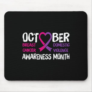Family Breast Cancer And Domestic Violence Awarene Mouse Mat