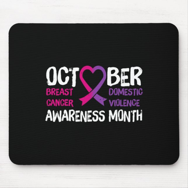 Family Breast Cancer and Domestic Violence Awarene Mouse Mat (Front)