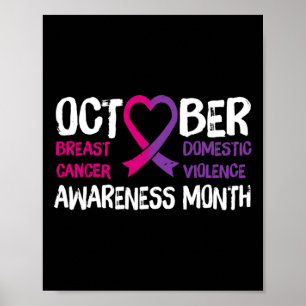 Family Breast Cancer And Domestic Violence Awarene Poster