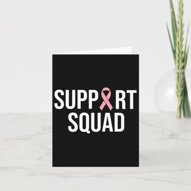 Family Breast Cancer Awareness Pink Ribbon Support Card (Front)