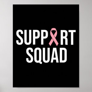 Family Breast Cancer Awareness Pink Ribbon Support Poster