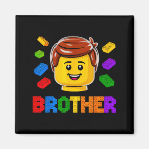 Family Brother Master Builder Building Brick Block Magnet