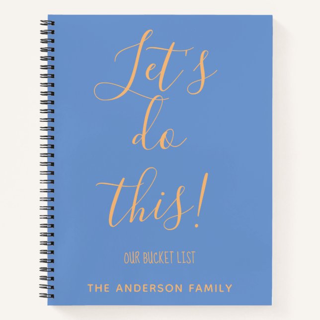 Family Bucket List Vacation Planner Personalised Notebook (Front)