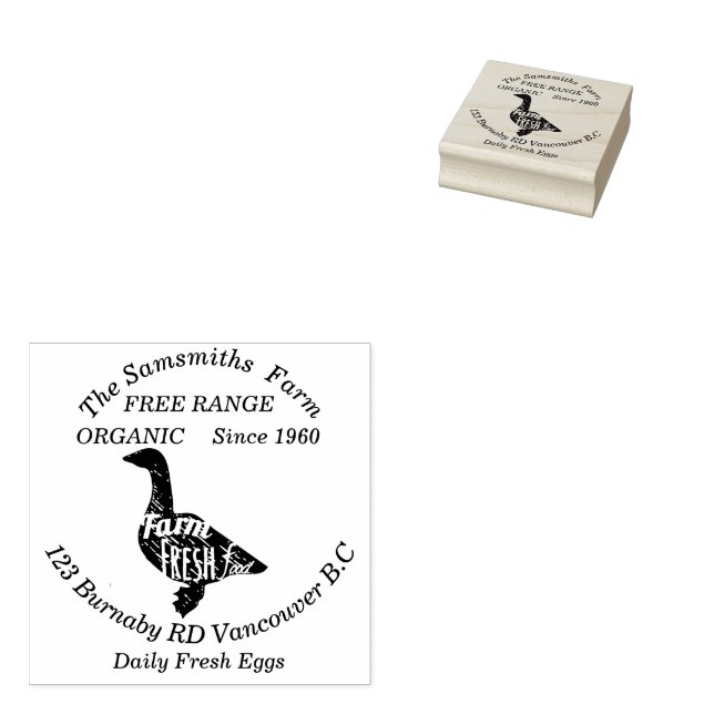 Family Business Duck Egg Farm Since 1960  Rubber Stamp (Stamped)
