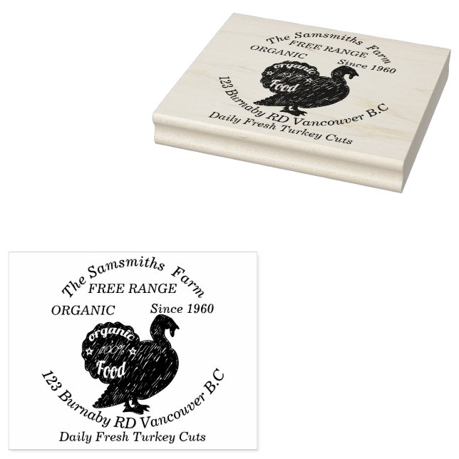 Family Business Turkey  Farm Since 1960 Rubber Stamp (Stamped)