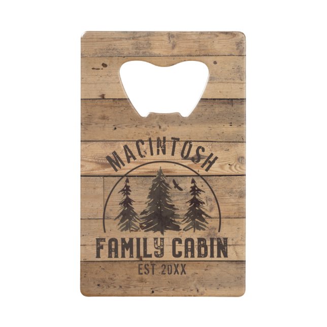 Family Cabin Name Rustic Wood Personalised (Front)