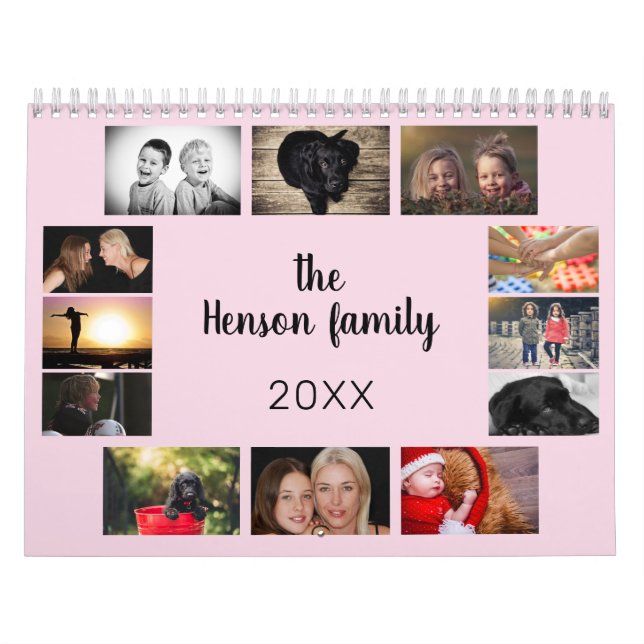 Family Calendar Monthly Photos and Text Keepsake (Cover)