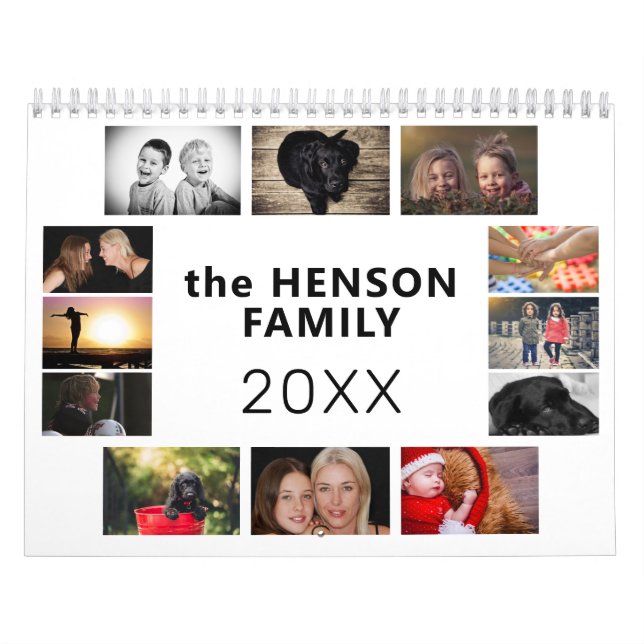 Family Calendar Monthly Photos Text Keepsake (Cover)