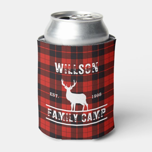 Family Camp Cunningham Scottish tartan lumberjack Can Cooler (Can Front)
