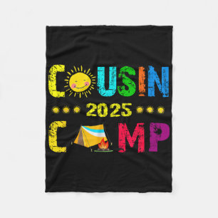 Family Camping Summer Vacation Crew Cousin Camp 20 Fleece Blanket