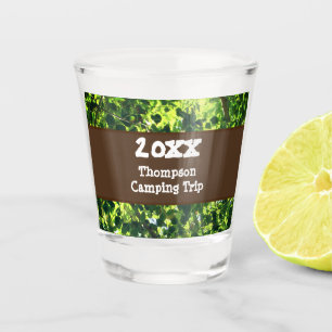 Family Camping Trip Green Leaves Summer Vacation Shot Glass