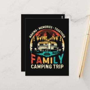 Family Camping Trip Making Memories Together Postcard