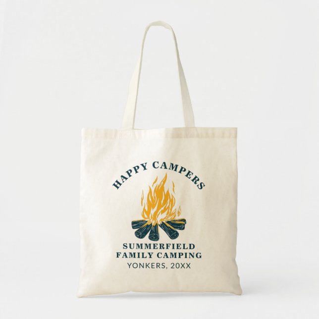 Family Camping Trip Matching RV Happy Campers Tote Bag (Front)