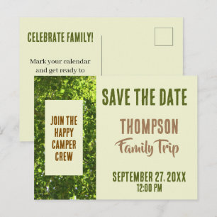 Family Camping Trip Outdoor Reunion Save The Date Postcard