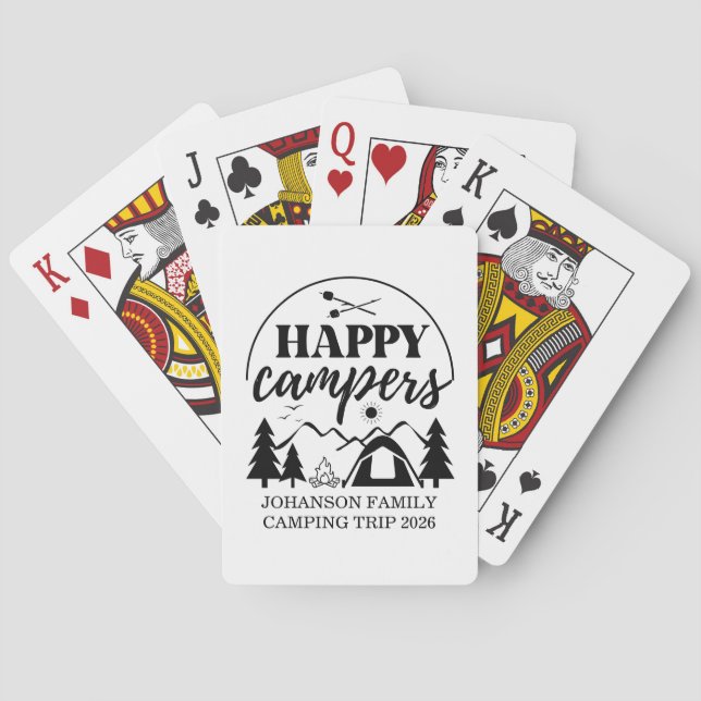 Family Camping Trip Playing Cards (Back)