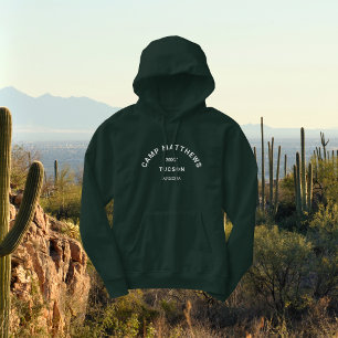 Family Camping Trip White Crest Green Womens Hoodie