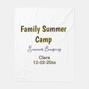 Family camping vacation custom add name dateSummer Fleece Blanket
