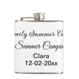 Family camping vacation custom add name dateSummer Hip Flask