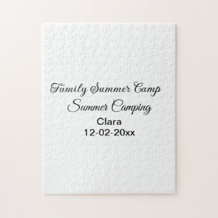 Family camping vacation custom add name dateSummer Jigsaw Puzzle