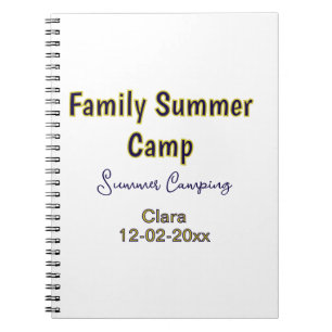 Family camping vacation custom add name dateSummer Notebook
