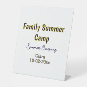 Family camping vacation custom add name dateSummer Pedestal Sign