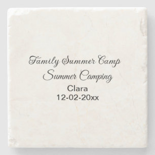 Family camping vacation custom add name dateSummer Stone Coaster