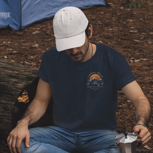 Family Camping Vacation Custom Matching Camp Dad T-Shirt (Retro Family Camping Vacation Matching T-Shirt)