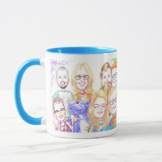 Family Caricature Mug from photos 2020a