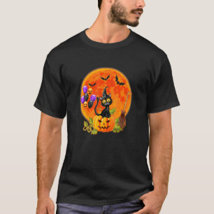 Family Cat  Cat And Moon Halloween Costume Holiday T-Shirt