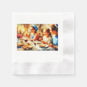 Family Celebrating Passover, Napkin