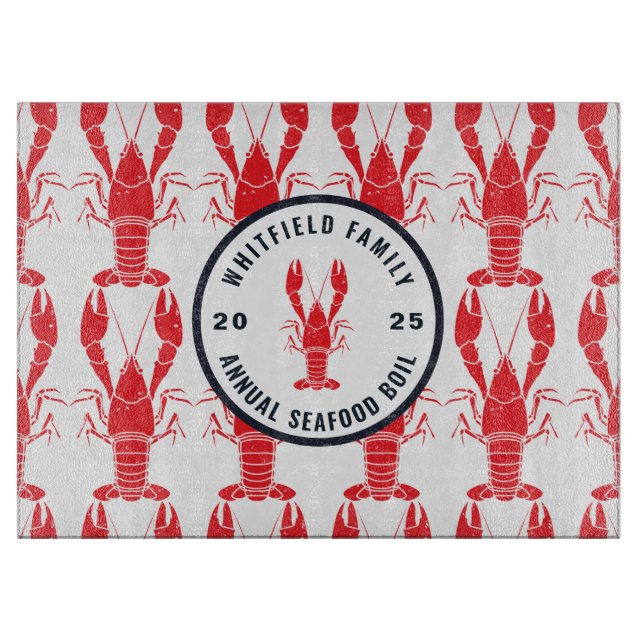 Family Celebration Lobster Boil Custom Cutting Board (Front)