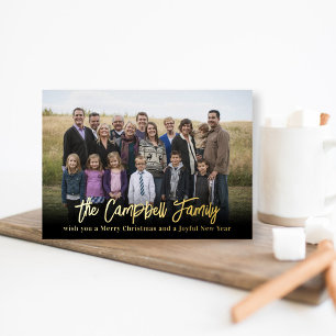 Family Cheer Foil Holiday Card Christmas Card