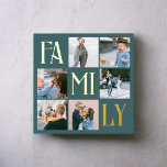 Family Chic Multi Photo Teal<br><div class="desc">Poster features modern photo college and Mum in foil.</div>
