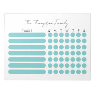 Family Chore Chart Command Centre Kids Planner Notepad