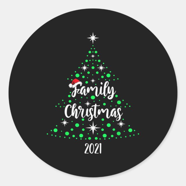 Family Christmas 2021  Classic Round Sticker (Front)