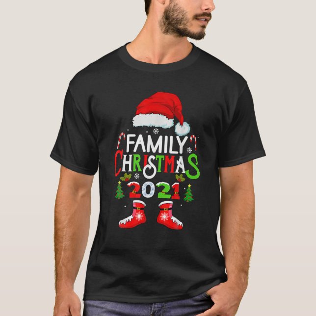 Family Christmas 2021 Crew Xmas Squad Santa Funny T-Shirt (Front)